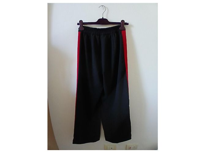 Calça larga preta fluida Zara com listras laterais Preto - vista 4