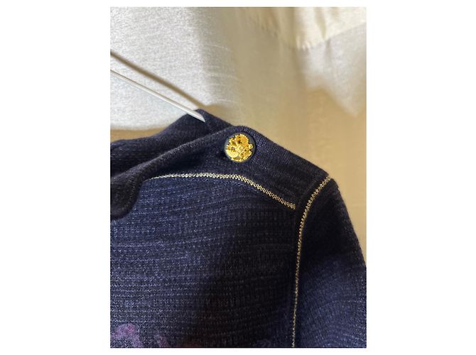 Pull marin Chanel en cachemire bleu marine Bleu foncé - vue 2