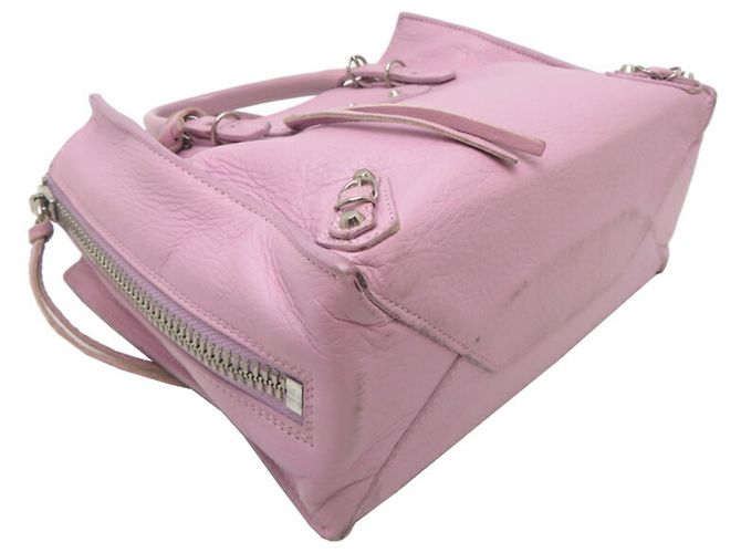 Mini borsa di carta Balenciaga Rosa Porpora - vista 3