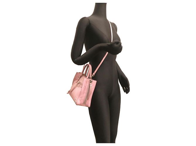 Mini borsa di carta Balenciaga Rosa Porpora - vista 8