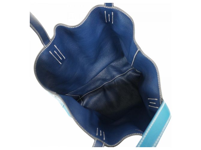 Borsa Tote Hermès Double Sens 36 Blu - vista 4