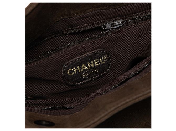 Chanel Braune CC Wildleder Tote - Ansicht 5