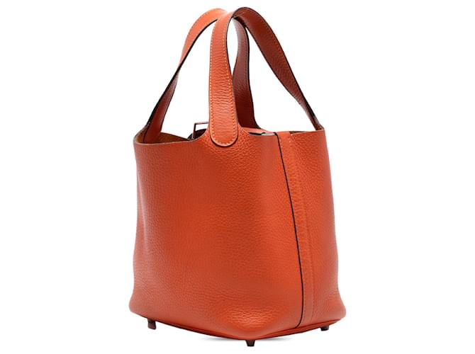 Hermès Arancione Clemence Picotin Lock 18 - vista 2