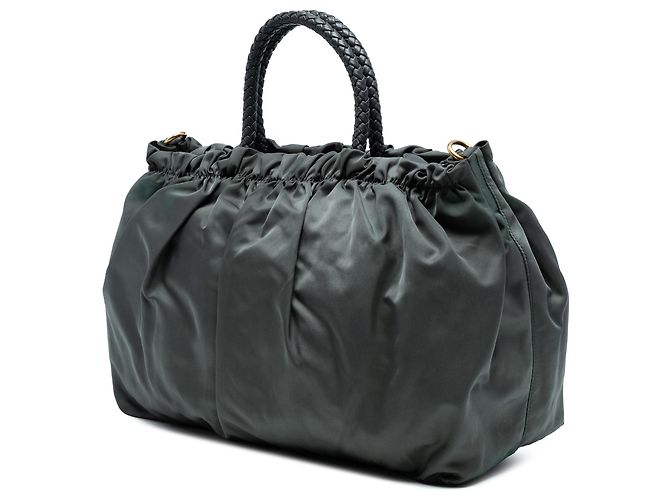 Bow Bolso Prada de tessuto gris con lazo Castaño Gris antracita - vista 2