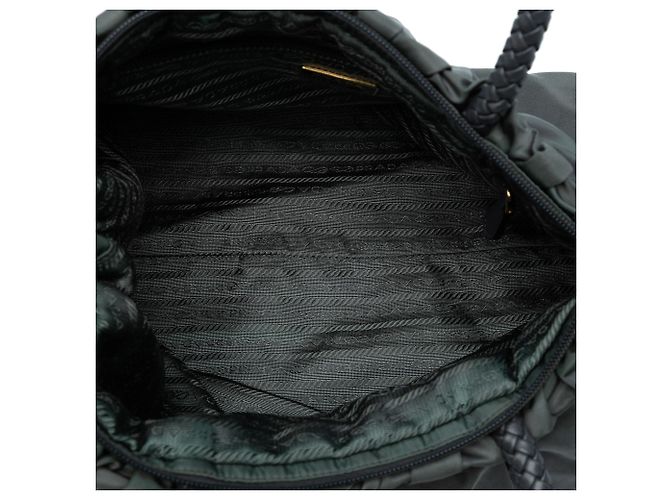 Bow Bolso Prada de tessuto gris con lazo Castaño Gris antracita - vista 4