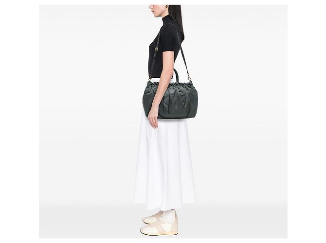 Bow Bolso Prada de tessuto gris con lazo Castaño Gris antracita - vista 6