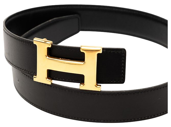 Cinturón Constance de ternera negra Hermès Negro - vista 6