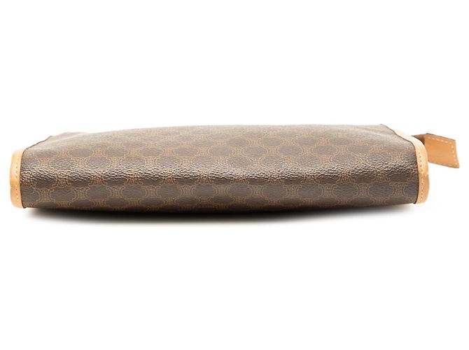 Céline Clutch in tela rivestita Macadam marrone Celine - vista 3