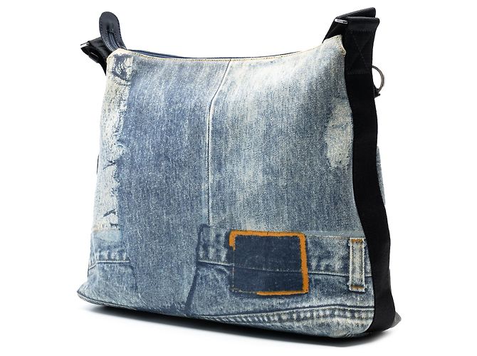 Dior Borsa a Tracolla in Denim Stampato Blu Speedway - vista 2