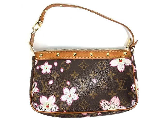 Pochette Accessori Monogram Cherry Blossom Louis Vuitton Marrone Rosa - vista 2