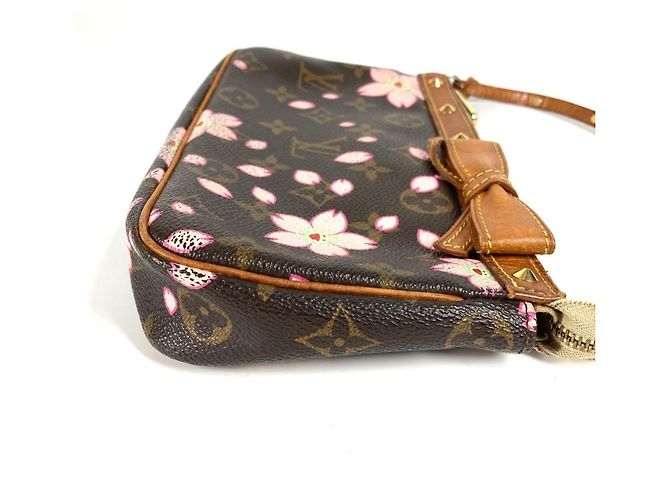 Pochette Accessori Monogram Cherry Blossom Louis Vuitton Marrone Rosa - vista 5