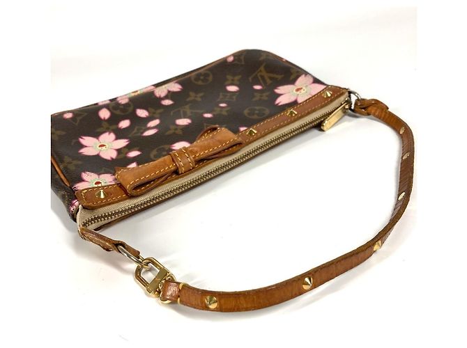 Pochette Accessori Monogram Cherry Blossom Louis Vuitton Marrone Rosa - vista 6