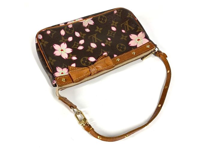 Pochette Accessori Monogram Cherry Blossom Louis Vuitton Marrone Rosa - vista 7