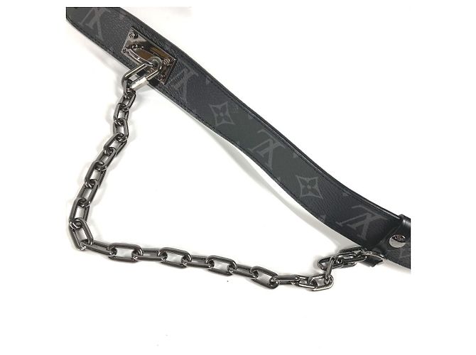 Louis Vuitton Monogram Eclipse Santur Signature Kette Gürtel Schwarz - Ansicht 11