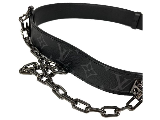 Louis Vuitton Monogram Eclipse Santur Signature Kette Gürtel Schwarz - Ansicht 3