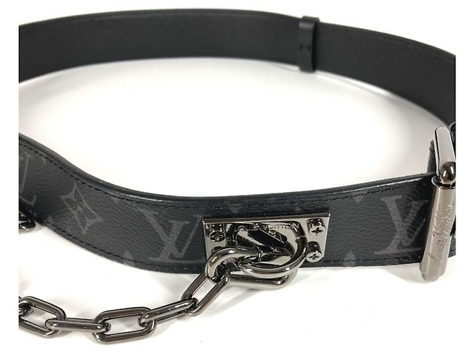 Louis Vuitton Monogram Eclipse Santur Signature Kette Gürtel Schwarz - Ansicht 4