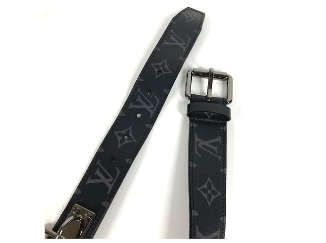 Louis Vuitton Monogram Eclipse Santur Signature Kette Gürtel Schwarz - Ansicht 9