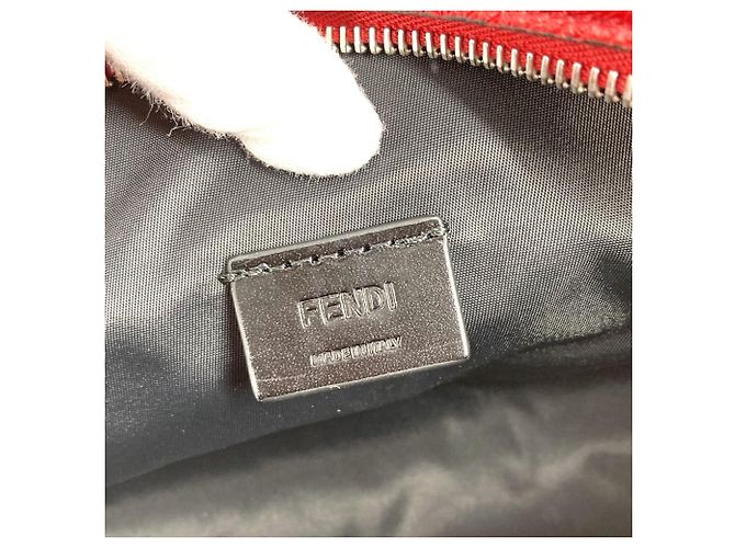 Clutch in pelle rossa Fendi Rosso - vista 4