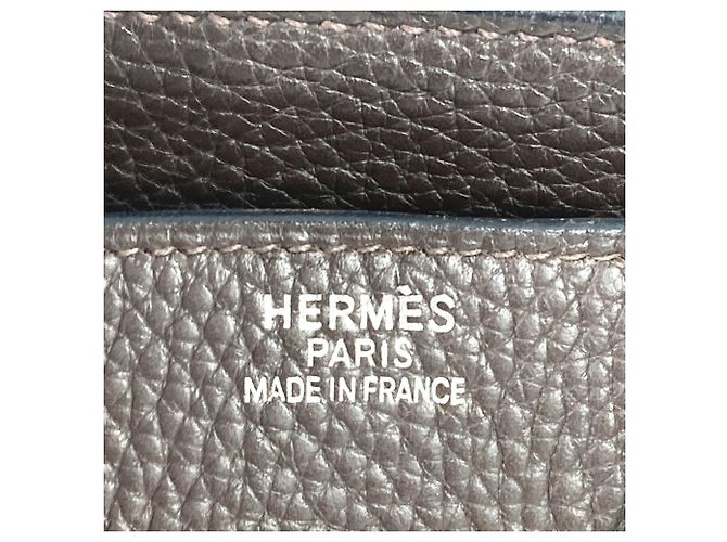 Borsa Tote Hermès Birkin 35 in pelle Taurillon Clemence Marrone Cioccolato - vista 14