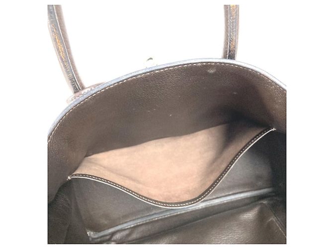 Borsa Tote Hermès Birkin 35 in pelle Taurillon Clemence Marrone Cioccolato - vista 16