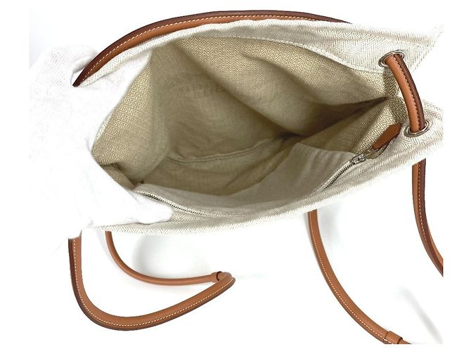 Hermès Aline MM Logo Rucksack Braun Beige - Ansicht 14