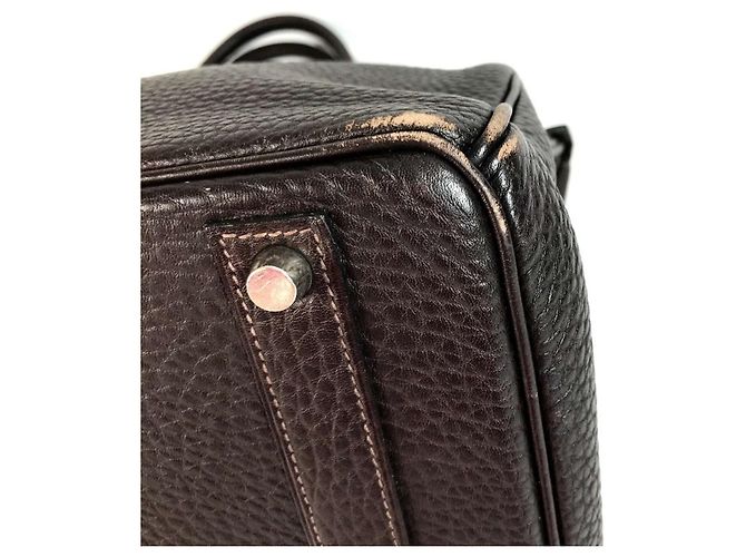 Borsa Tote Birkin 40 di Hermès Cioccolato Marrone scuro - vista 10