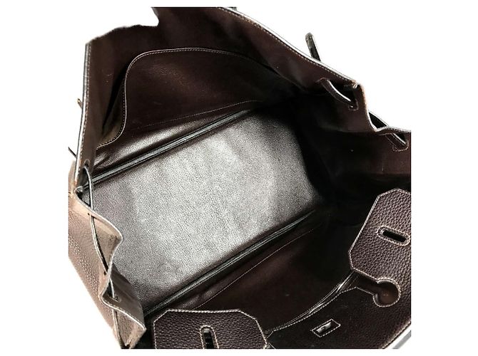 Borsa Tote Birkin 40 di Hermès Cioccolato Marrone scuro - vista 14