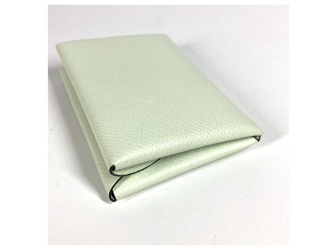 Monedero de cuero Epsom verde claro Hermès - vista 3