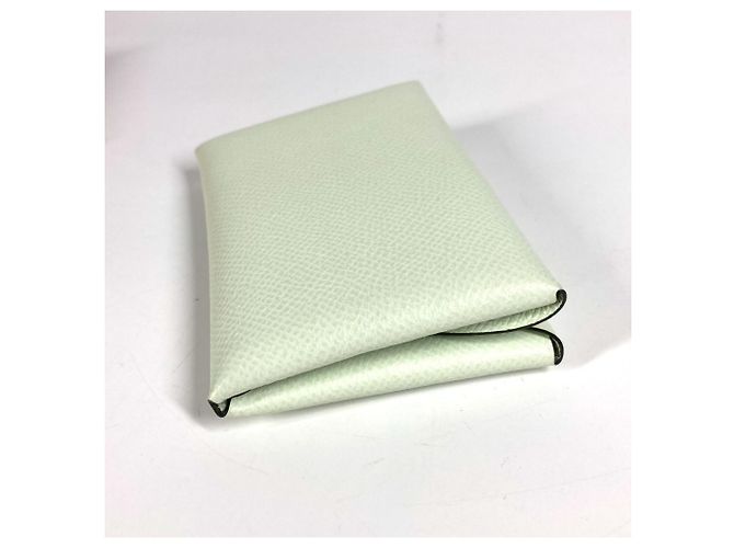 Monedero de cuero Epsom verde claro Hermès - vista 4