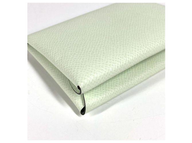 Monedero de cuero Epsom verde claro Hermès - vista 5