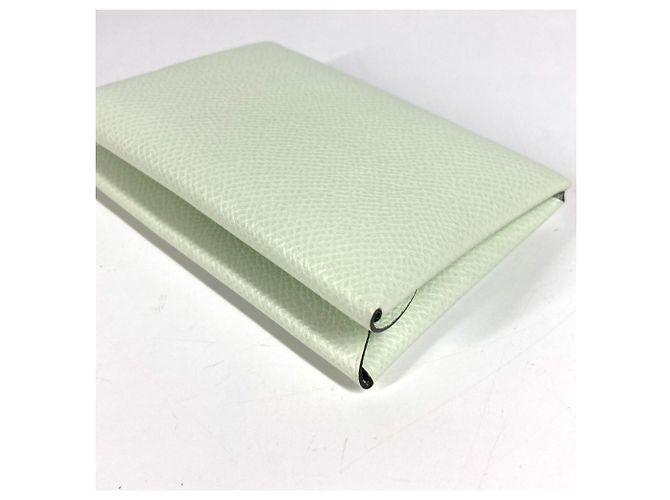 Monedero de cuero Epsom verde claro Hermès - vista 7