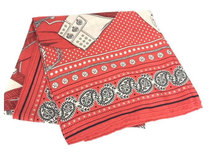 Sciarpa in cashmere Zouaves e Dragoni di Hermès Rosso - vista 11