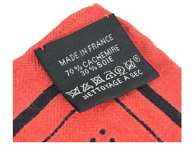 Sciarpa in cashmere Zouaves e Dragoni di Hermès Rosso - vista 2
