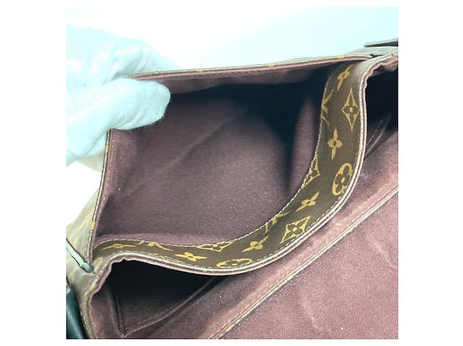 Louis Vuitton Monogram Macassar District PM Tasche Braun Schwarz - Ansicht 16