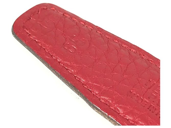 Cinturón de cuero H Constance de Hermès Negro Roja - vista 14