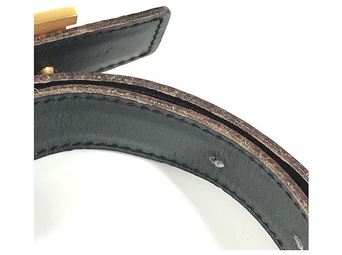 Cinturón de cuero H Constance de Hermès Negro Roja - vista 16