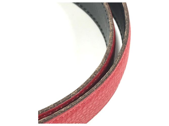 Cinturón de cuero H Constance de Hermès Negro Roja - vista 17