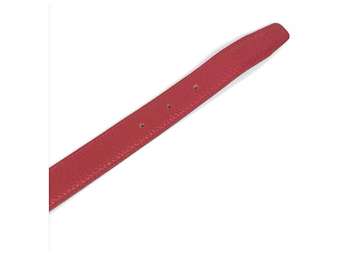 Cinturón de cuero H Constance de Hermès Negro Roja - vista 6