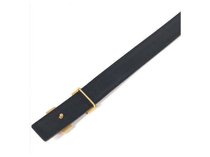 Cinturón de cuero H Constance de Hermès Negro Roja - vista 7