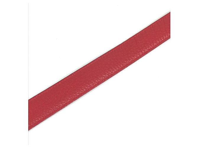 Cinturón de cuero H Constance de Hermès Negro Roja - vista 8