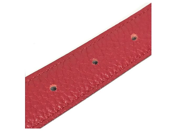Cinturón de cuero H Constance de Hermès Negro Roja - vista 9