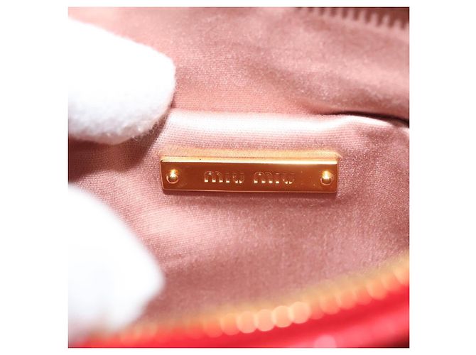 Pochette con zip in pelle Miu Miu Rosso - vista 6