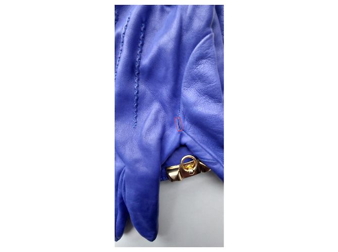 Guanti Hermès in pelle di agnello blu reale - vista 11