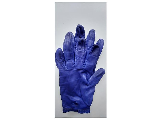 Guanti Hermès in pelle di agnello blu reale - vista 12