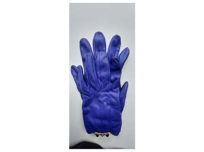 Guanti Hermès in pelle di agnello blu reale - vista 5