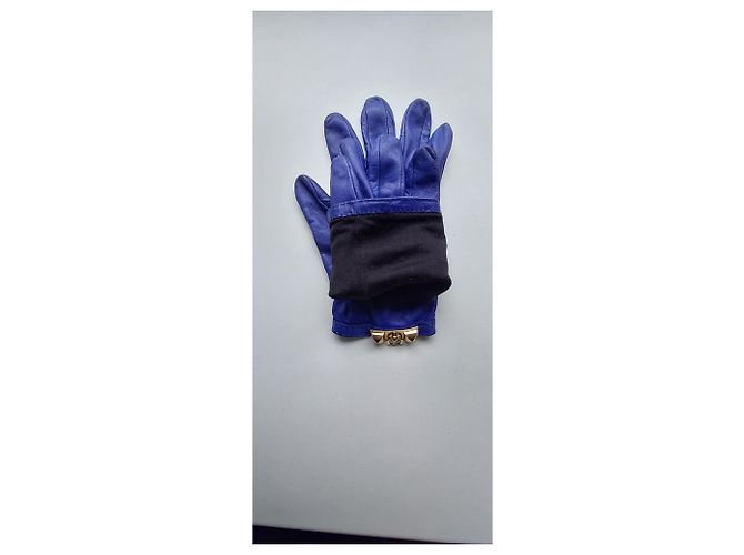 Guanti Hermès in pelle di agnello blu reale - vista 6