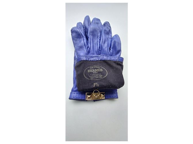 Guanti Hermès in pelle di agnello blu reale - vista 7