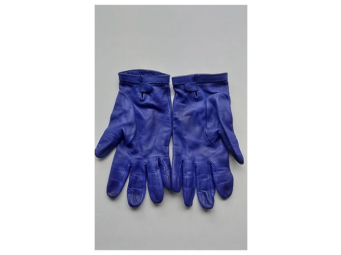 Guanti Hermès in pelle di agnello blu reale - vista 8