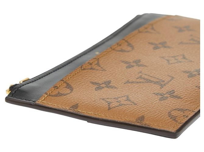 Cartera larga slim Monogram Reverse Louis Vuitton Castaño Negro Monograma - vista 5