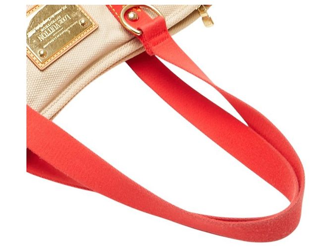Louis Vuitton Antigua Cabas MM Tasche Rot Beige - Ansicht 9